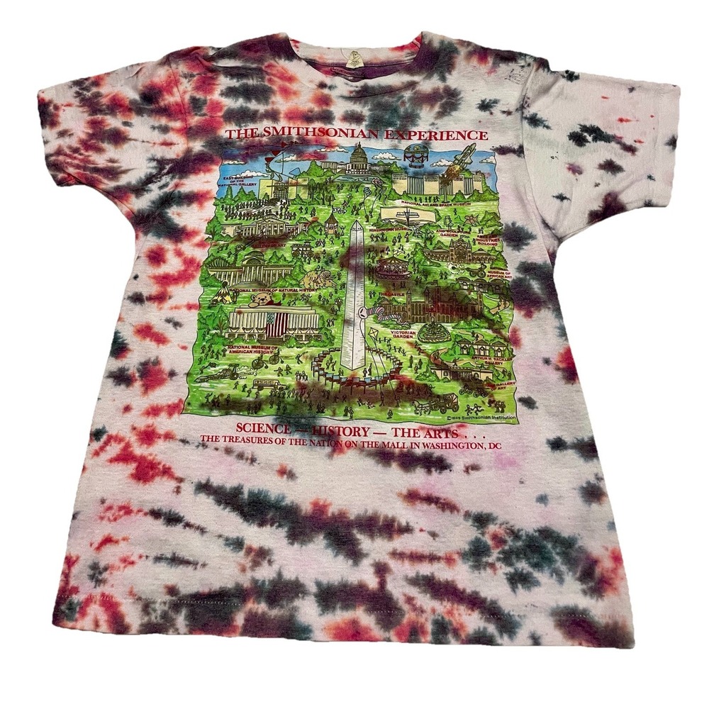 VTG 80s 1989 Smithsonian Art Science Tee T Shirt Vintage Single Stitch Tie Dye